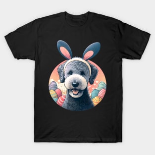 Bedlington Terrier Celebrates Easter with Bunny Ears T-Shirt